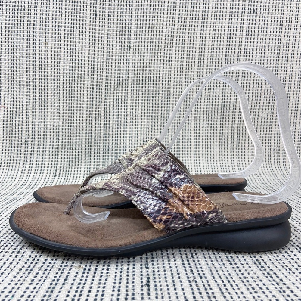 Natural Soul Jabour Thong Sandals Size 7‎ Snakeskin Boho Cowgirl Beach Comfort